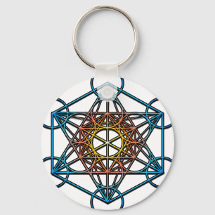 Metatron's Cube(yellow orange blue gradient)Symbol Schlüsselanhänger