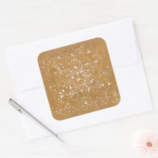 Metatrons Kube Stecker Quadratischer Aufkleber (Umschlag)