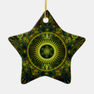 "Metatrons Magick Rad-" - Fraktal-Kunst Keramikornament