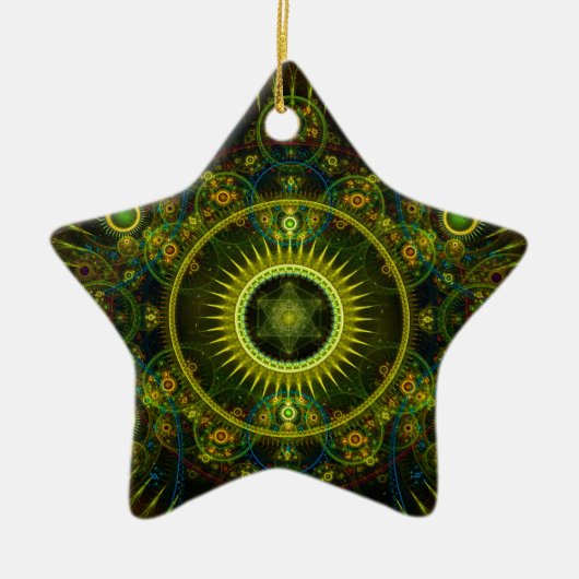 "Metatrons Magick Rad-" - Fraktal-Kunst Keramikornament (Vorne)