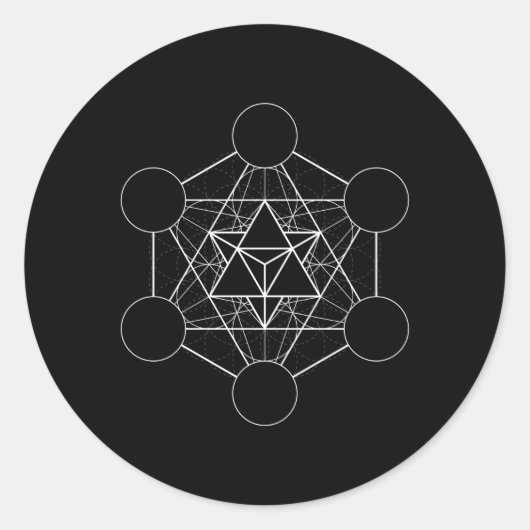 Metatrons Merkaba Sacred Geometry Runder Aufkleber (Vorderseite)