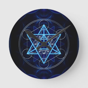 Metatrons WŌ - Merkaba - Stern Tetraeder Runde Wanduhr