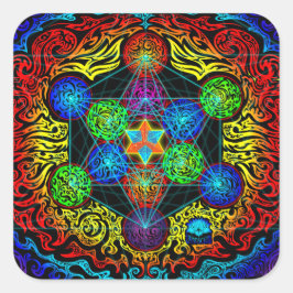 Metatrons Würfel-Aufkleber Quadratischer Aufkleber