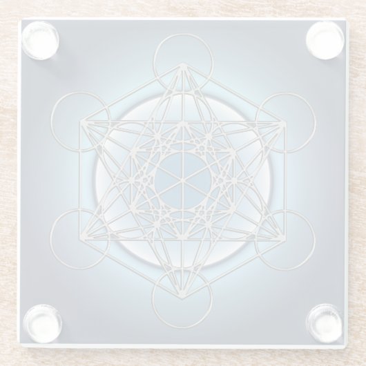 Metatrons Würfel Glasuntersetzer (Rückseite)