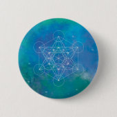 Metatrons Würfel Heilige Geometrie Button (Vorderseite)