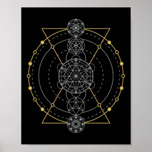 Metatrons Würfel Heilige Geometrie Frucht Des Lebe Poster