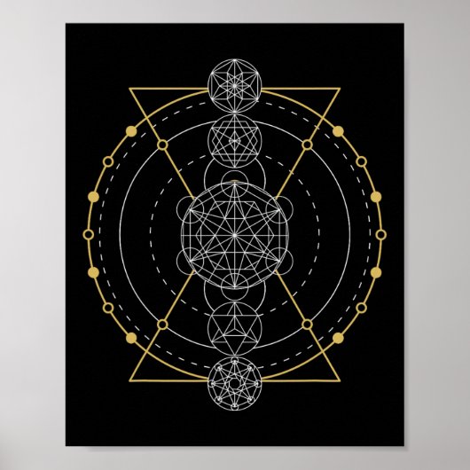Metatrons Würfel Heilige Geometrie Frucht Des Lebe Poster (Vorne)
