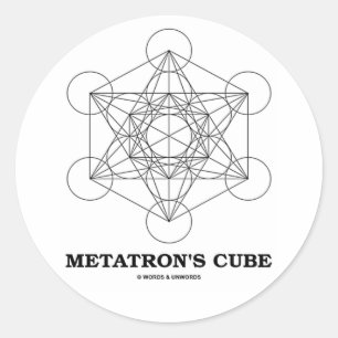 Metatrons Würfel (heilige Geometrie) Runder Aufkleber