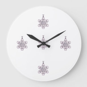 Metatrons Würfel Heilige Geometrie Silberanhänger Große Wanduhr