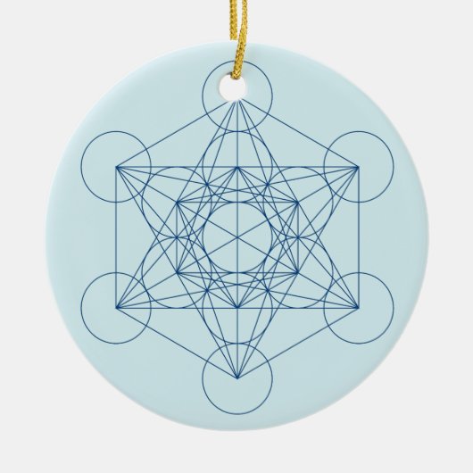 Metatrons Würfel Keramik Ornament (Vorne)