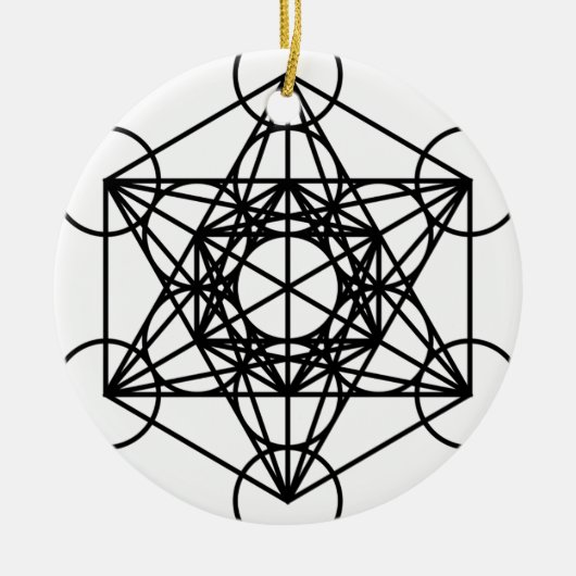 Metatrons Würfel Keramik Ornament (Vorne)