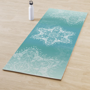 Metatrons Würfel Mandala Türkis Yogamatte
