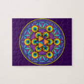 Metatrons Würfel Merkaba auf Blume des Lebens Puzzle (Horizontal)