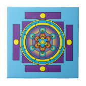 Metatrons Würfel Merkaba Mandala Fliese (Vorderseite)