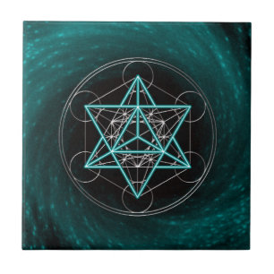 Metatrons Würfel -  Merkaba - Stern Tetraeder Fliese