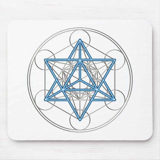 Metatrons Würfel - Merkaba - Stern Tetraeder Mousepad (Vorne)