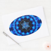 Metatrons Würfel -  Merkaba - Stern Tetraeder Ovaler Aufkleber (Umschlag)