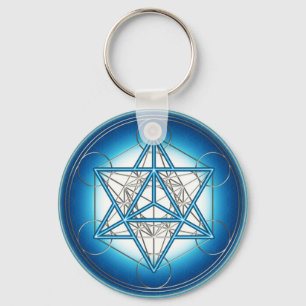 Metatrons Würfel - Merkaba - Stern Tetraeder Schlüsselanhänger
