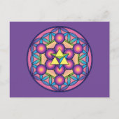 Metatrons Würfel Merkaba zur Blume des Lebens Postkarte (Vorderseite)