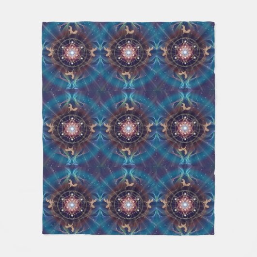 Metatrons Würfel - Merkabah Fleecedecke (Vorderseite)