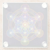 Metatrons Würfel mit Blume des Leben-Untersetzer Glasuntersetzer (Rückseite)