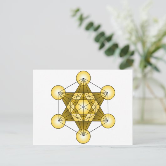 Metatrons Würfel Postkarte (Stehend Vorderseite)