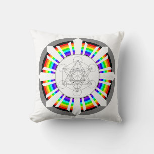 Metatrons Würfel Regenbogenprisma Kissen