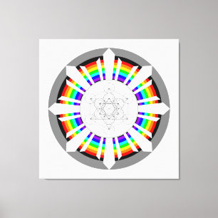 Metatrons Würfel Regenbogenprisma Leinwanddruck