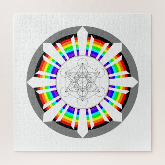 Metatrons Würfel Regenbogenprisma Puzzle (Vertikal)
