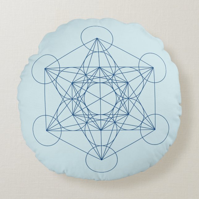 Metatrons Würfel Rundes Kissen (Vorderseite)