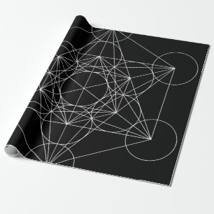 Metatrons Würfel Schwarz & Weiß Geschenkpapier