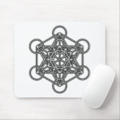 Metatrons Würfel (Schwarzes) Mousepad (Mit Mouse)