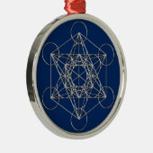 Metatrons Würfel Silbernes Ornament (Rechts)