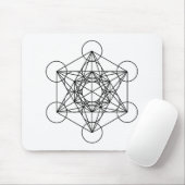 Metatrons Würfel (weiß) Mousepad (Mit Mouse)