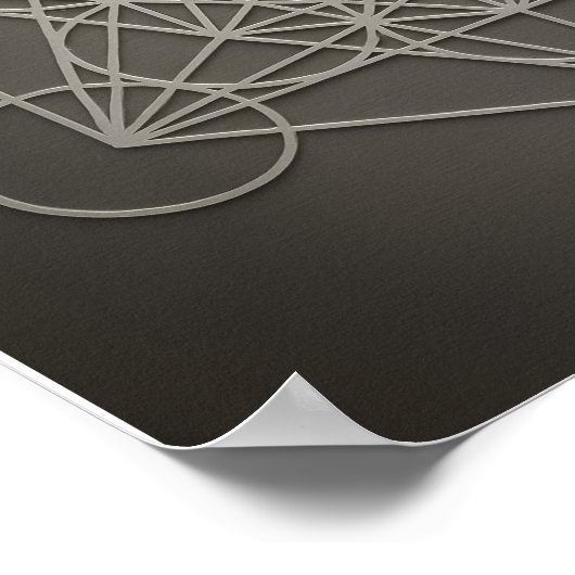 Metatrons würfeliges graues Pewter-Poster Poster (Ecke)
