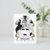 Metcalfe Familienwappen Postkarte (Stehend Vorderseite)