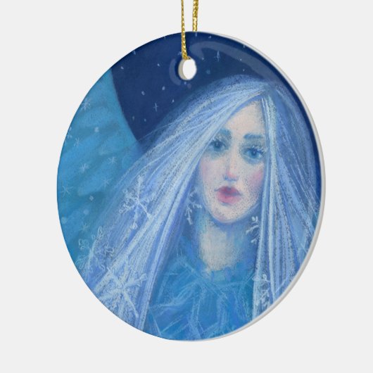 Metelitsa Snow Girl Snegurochka Weihnachtsangel Keramikornament (Links)