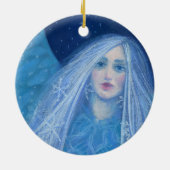 Metelitsa Snow Girl Snegurochka Weihnachtsangel Keramikornament (Hinten)