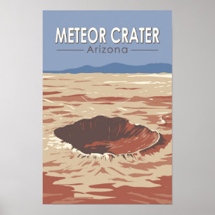 Meteor Krater Arizona Reise Kunst Vintage Poster