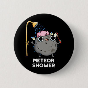 Meteor Shower Funny Science Pub Dark BG Button