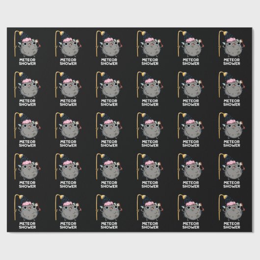 Meteor Shower Funny Science Pub Dark BG Geschenkpapier (Flach)