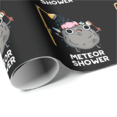 Meteor Shower Funny Science Pub Dark BG Geschenkpapier (Rolleneckpunkt)
