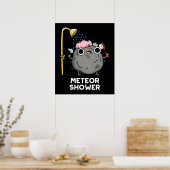 Meteor Shower Funny Science Pub Dark BG Poster (Küche)