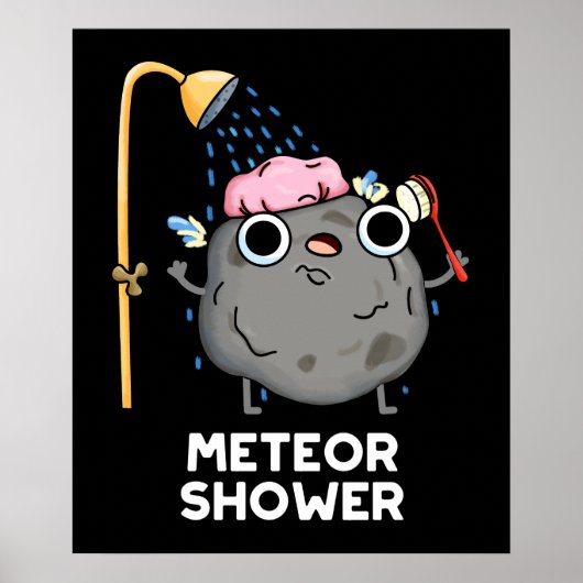 Meteor Shower Funny Science Pub Dark BG Poster (Vorne)