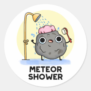 Meteor Shower Funny Science Pub Runder Aufkleber