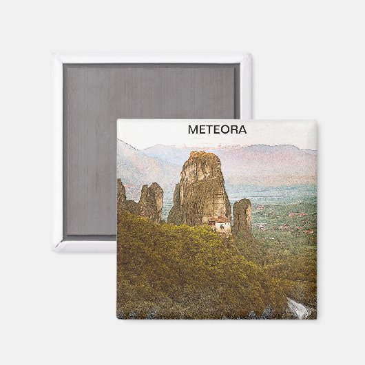 Meteora Greece Rock Mountains Travel Magnet (Vorderseite/Rückseite)