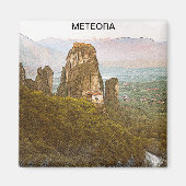 Meteora Greece Rock Mountains Travel Magnet (Vorne)