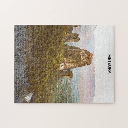 Meteora Greece Rock Mountains Travel Puzzle (Horizontal)