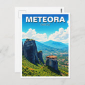 Meteora Greece Travel Postkarte (Vorne/Hinten)