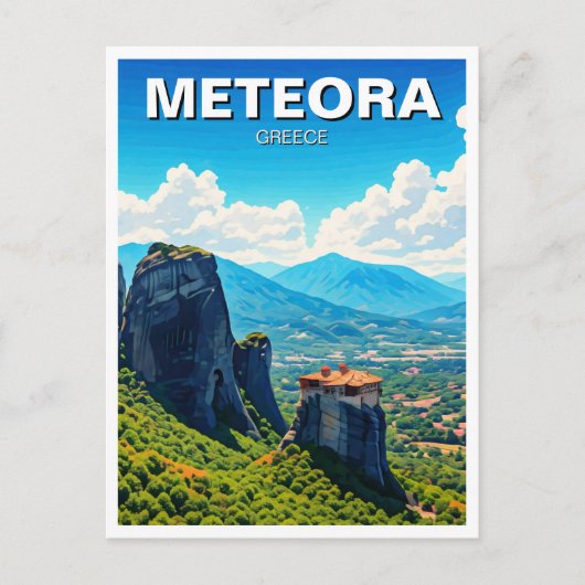 Meteora Greece Travel Postkarte (Vorderseite)